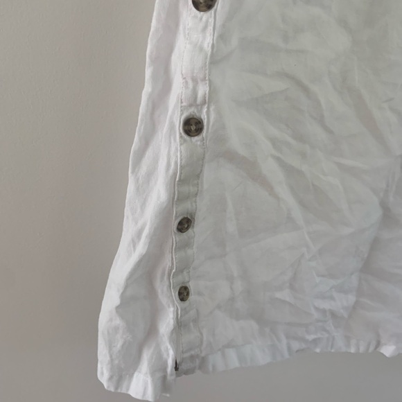 100% Linen Sleeveless White Top XL - Picture 4 of 5